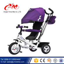 China cheap baby 3 wheel tricycle/metal frame baby pram tricycle with roof/4 in 1 tricycle baby trike factory